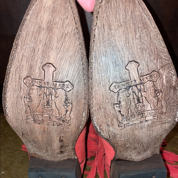Brand New Tanner Mark red fringe cowboy boots - Picture 2 of 6